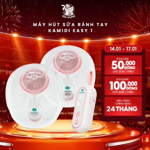 Máy Hút Sữa Rảnh Tay Kamidi Easy 1 Máy Hút Sữa Điện Đôi Chế Độ Sinh Học Tiện Lợi Cho Mẹ