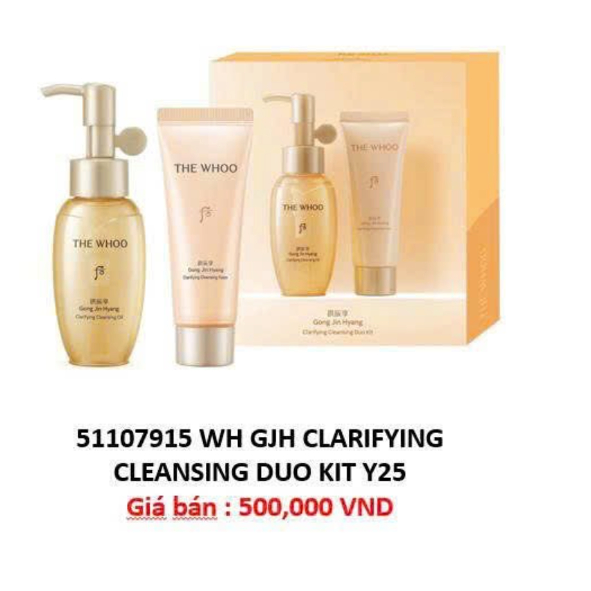 [Chính hãng có tem] Sữa rửa mặt + dầu tẩy trang - Bộ đôi làm sạch THE WHOO GJH Clarifying | BigBuy360 - bigbuy360.vn