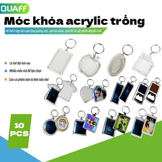 QUAFF- 10pcs Code Keychains, Transparent Acrylic QR Code Keychain Blanks - No printed content