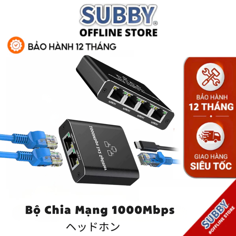 Bộ Chia Mạng 1000Mbps Ethernet Adapter RJ45 Lan 1Ra 4 Cổng Internet Splitter Gigabit Switch