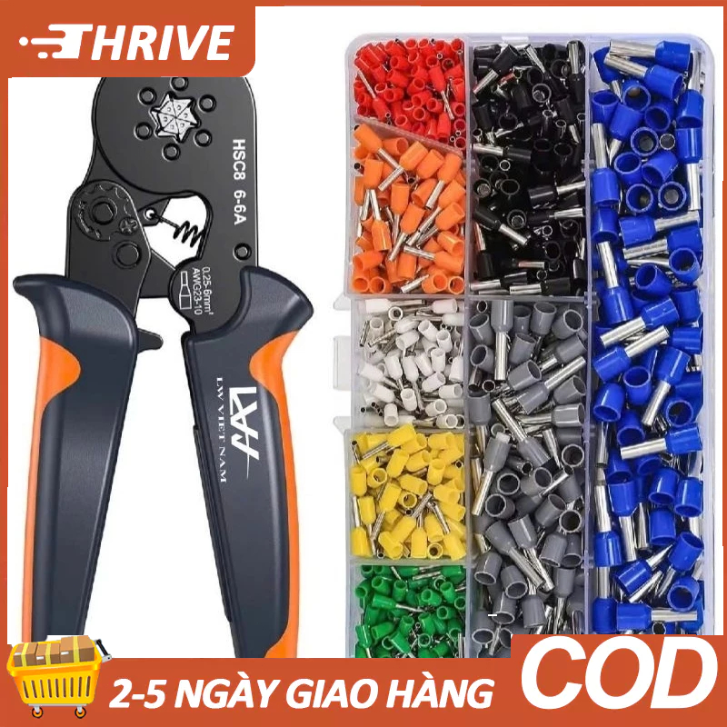 [ Tặng 800 cos ] Bộ Kìm Cos Lục Giác ( 6 cạnh ) - Kìm bấm cos 6 cạnh - Kìm bấm cos