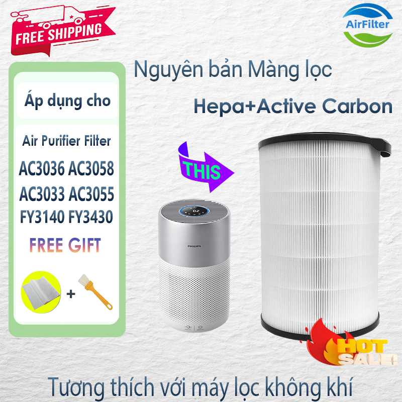 Bộ Lọc Không Khí  Air Purifier Filter AC3036 AC3033 AC3035 FY3140 FY3430 Phù hợp máy lọc không khí