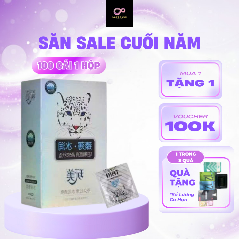 Bao cao su con Báo_Size 52 0.01mm (đường kính)_Hộp 100 chiếc_Hàng nội địa Trung