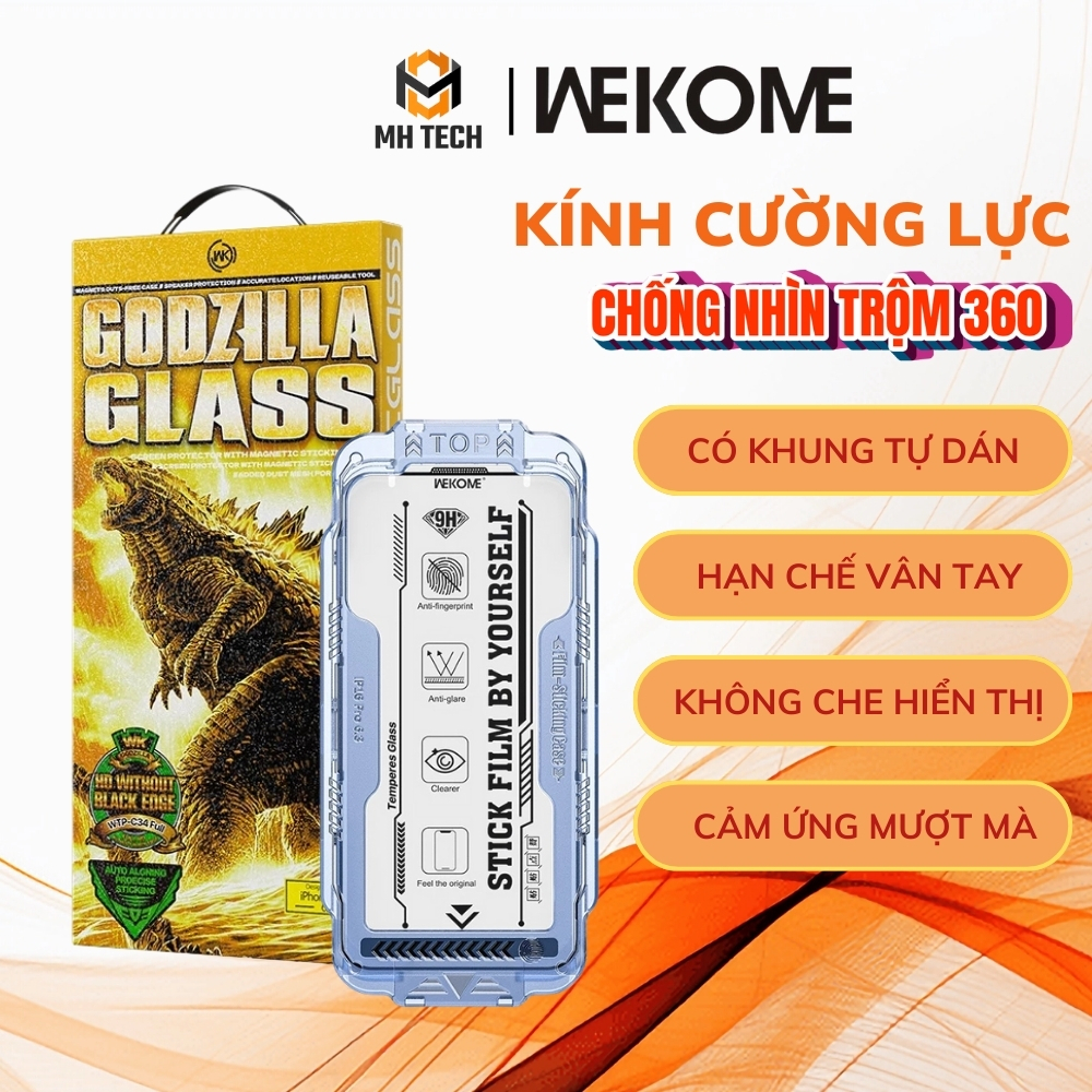 Kính Cường Lực Khung Tự Dán Wekome Godzilla WTP-C34/C57 Matte/ C57 Pro Chống Nhìn Trộm 360