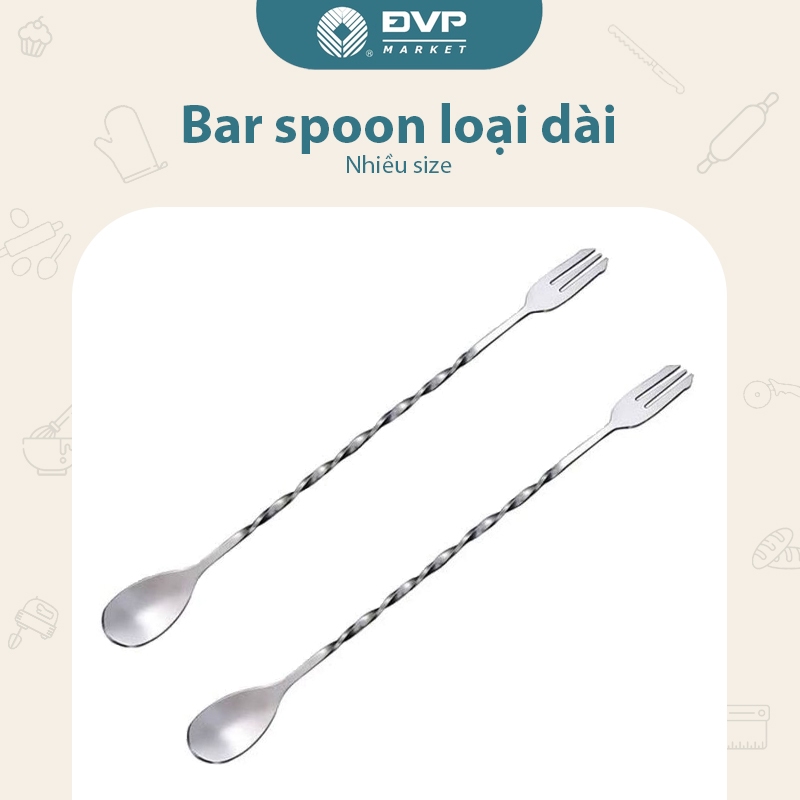 Thìa bar inox pha chế dài (Bar spoon)