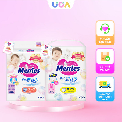 Bỉm tã quần/ tã dán Merries tiêu chuẩn nhập khẩu chính hãng đủ size cho bé