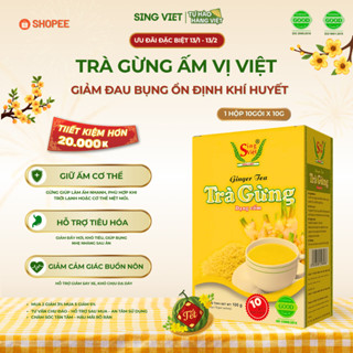 Hộp Trà Gừng Truyền Thống Sing Việt Giảm Đau Bụng Ổn Định Khí Huyết VỊ Việt (100g)