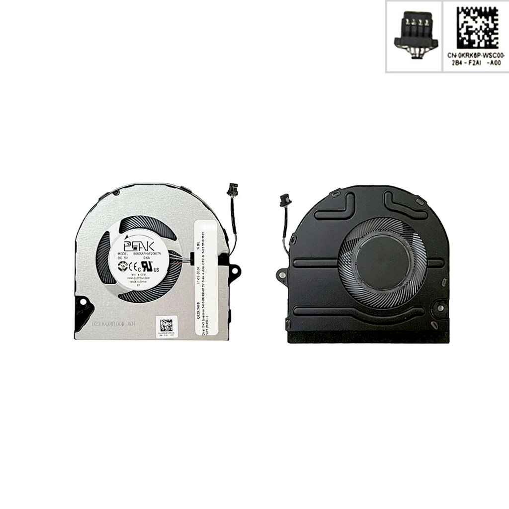 Quạt Tản Nhiệt Laptop Dell Inspiron 5410 5415 5510 5515 7415 0KRK6P | Fan CPU Chính Hãng | Quay Êm, 