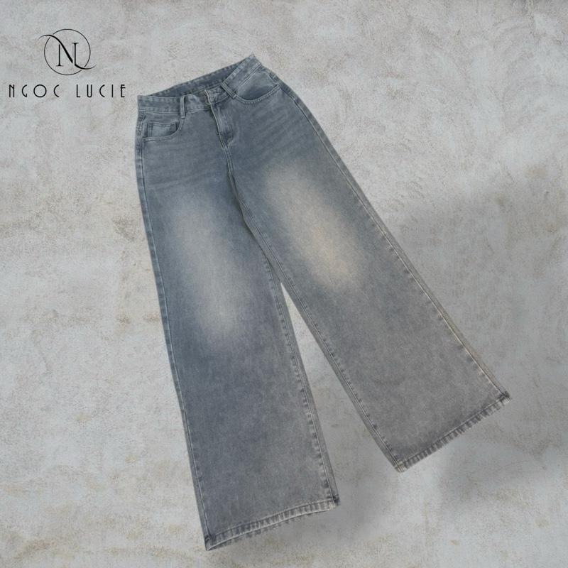 (CHIỀU DÀI 105CM) Q51 - Quần Jean Suông Ống Rộng CẠP NGANG RỐN Không Co Dãn Phong Cách Năng Động, Trẻ Trung - Ngọc Lucie | BigBuy360 - bigbuy360.vn
