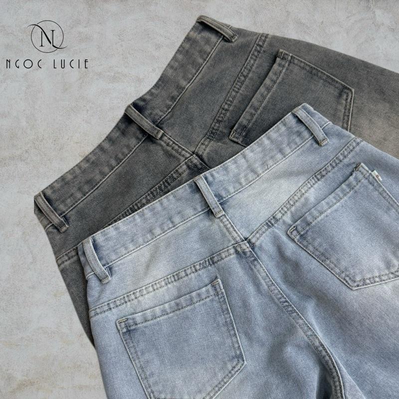 (CHIỀU DÀI 105CM) Q51 - Quần Jean Suông Ống Rộng CẠP NGANG RỐN Không Co Dãn Phong Cách Năng Động, Trẻ Trung - Ngọc Lucie | BigBuy360 - bigbuy360.vn