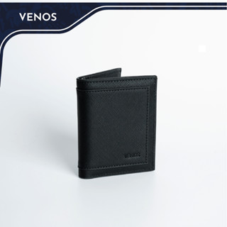 Ví Da Dáng Đứng Mini VENOS Henry - Ví Nam/ Nữ Gập Đôi Da PU Premium Vân Saffiano Cao Cấp, Thanh Lịc
