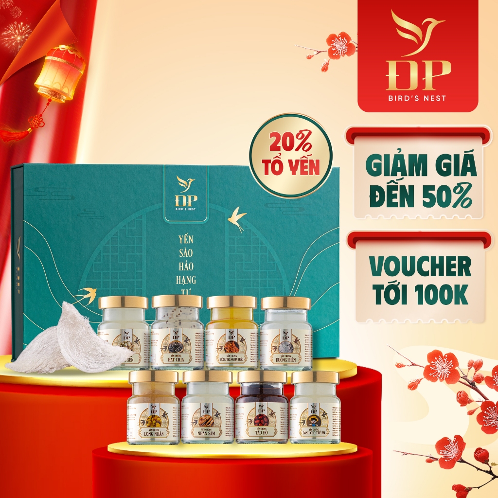 Set 10 hũ yến sào Khánh Hòa 20% chưng sẵn mix vị cao cấp bồi bổ sức khỏe cho mọi người