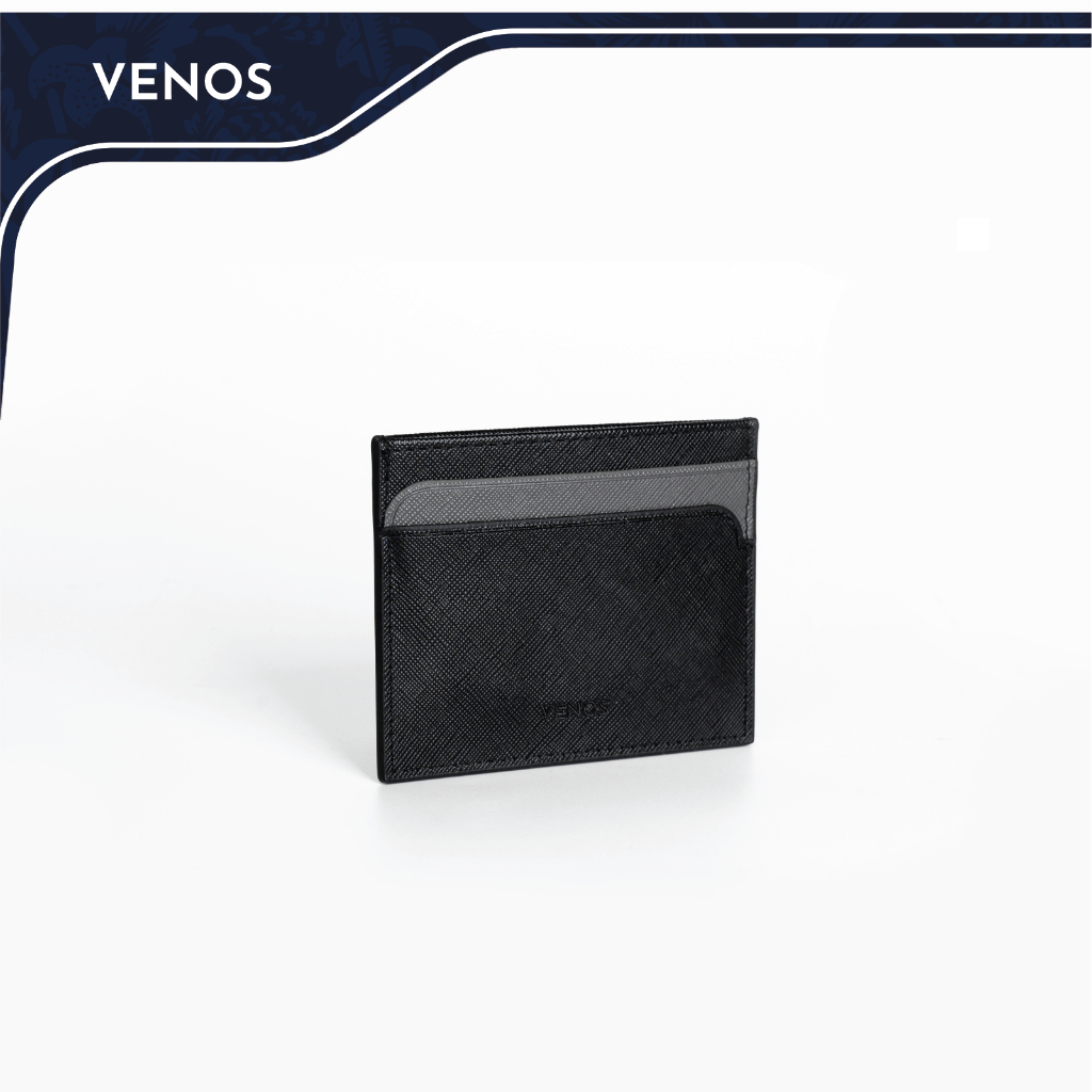 [ -40% DEAL MỞ BÁN ] Ví Đựng Thẻ Mini VENOS Eddy Vân Da Saffiano Sang Trọng - Card Holder Siêu Nhỏ Gọn Cho Nam/ Nữ