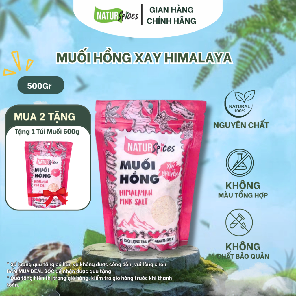 500g Túi Muối Hồng Himalaya Xay Natur Spices | Bột Thảo Mộc Tự Nhiên - Gia Vị Natur Spices