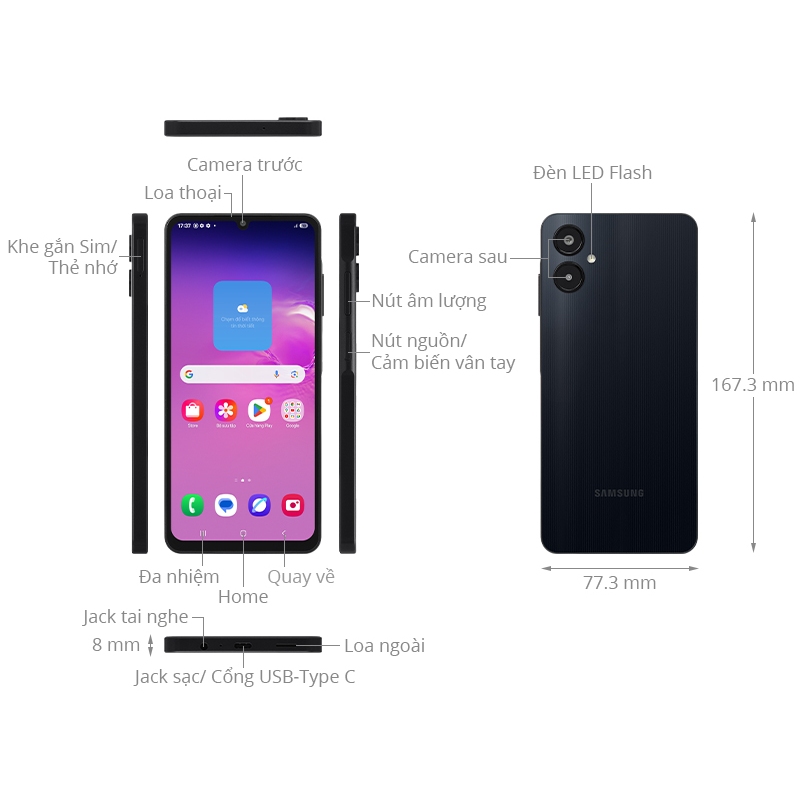 (KOL) Điện thoại Samsung Galaxy A06 5G 4GB| 128GB, Màn hình 6,7" 90Hz- MediaTek Dimensity 6300 - 5000mAh| Bảo hành 2 năm | BigBuy360 - bigbuy360.vn