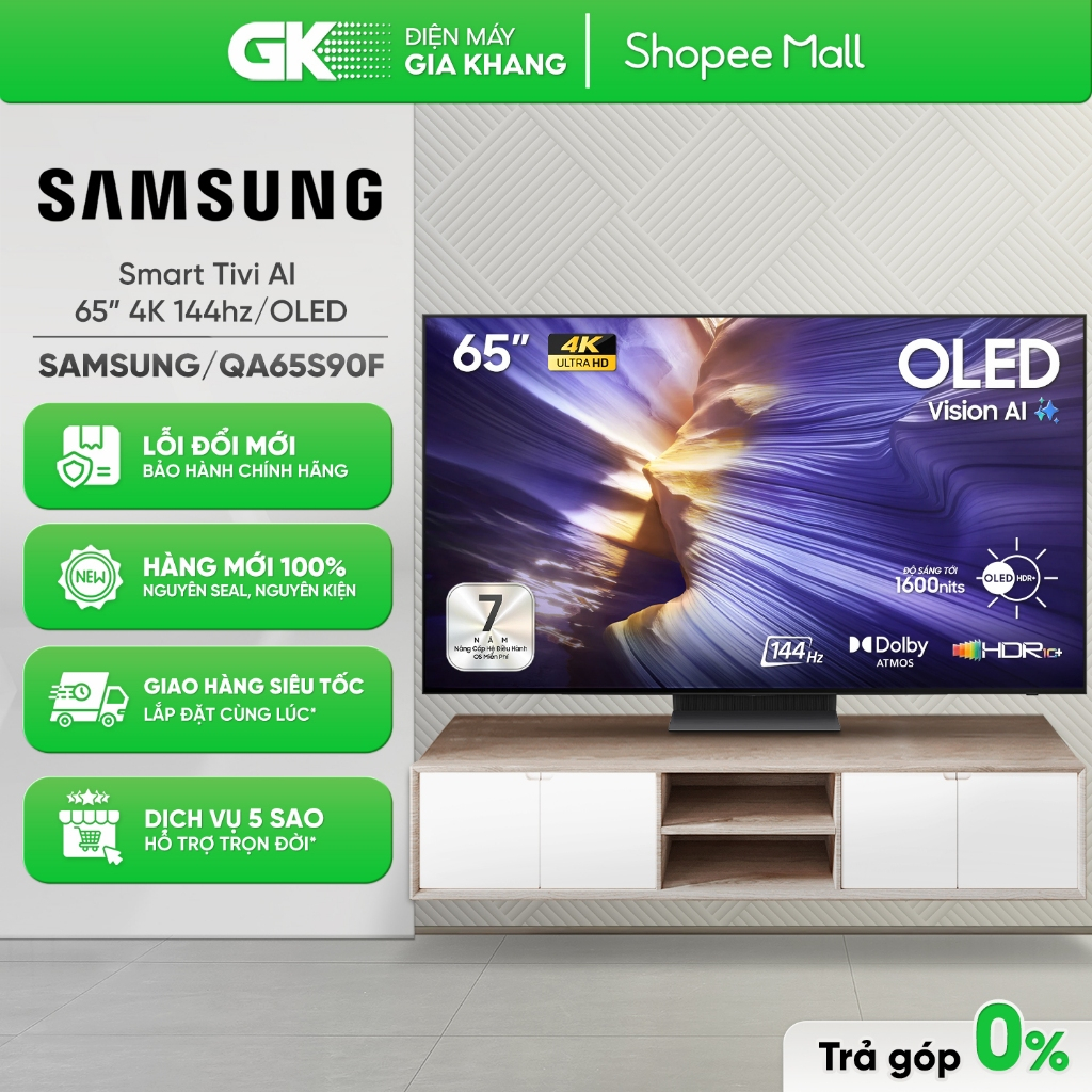 QA65S90F Smart Tivi Samsung OLED 4K Vision AI 65 Inch [Toàn Quốc]