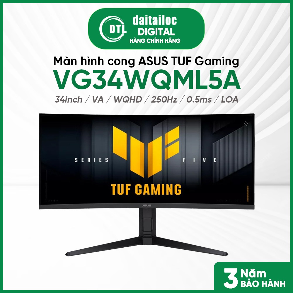 Màn hình Cong Gaming ASUS TUF VG34WQML5A 34inch VA WQHD 250Hz 0.5ms LOA I Chính hãng I Bảo hành 36 t