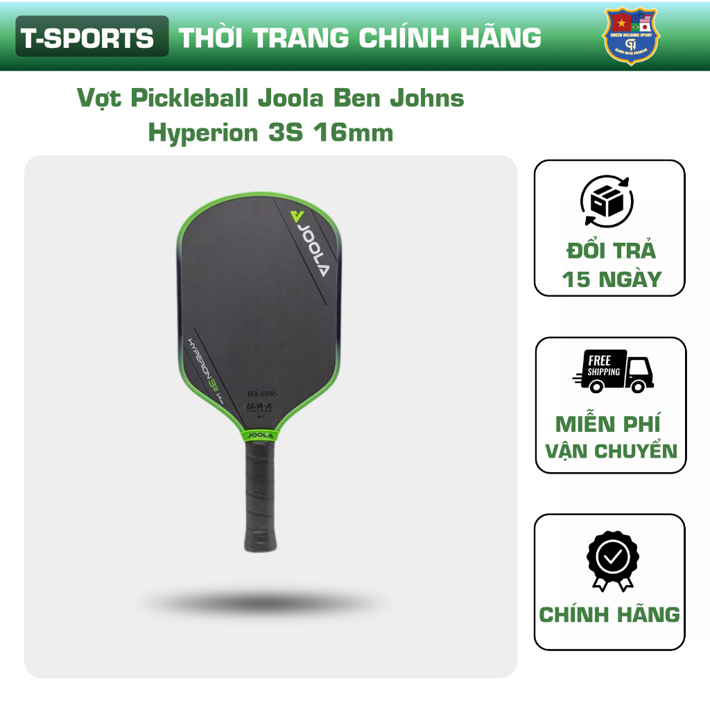 Vợt Pickleball Joola Ben Johns Hyperion 3S 16mm - Carbon 3S, Lõi Propulsion, Chuẩn Thi Đấu