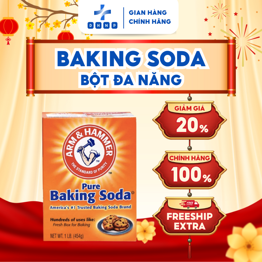 Bột Baking Soda - Hỗ Trợ Tẩy Trắng Răng, Tẩy Trắng Quần Áo, Chăm Sóc Da, Làm Bánh - Hộp 454g