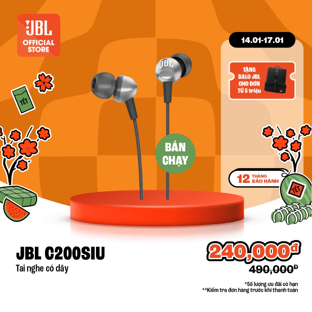 Tai Nghe Nhét Tai Có Dây JBL C200SI Cổng Aux 3.5 - Hàng Chính Hãng | BigBuy360 - bigbuy360.vn
