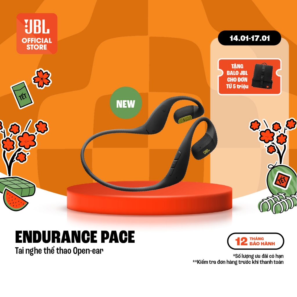 Tai Nghe Thể Thao Open-ear JBL ENDURANCE PACE Nghe Nhạc Tới 10 Giờ Kháng Bụi Nước IP68
