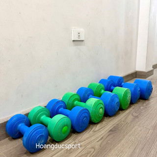 Tạ tay nhựa 6kg đã nhồi hoàn chỉnh -1c