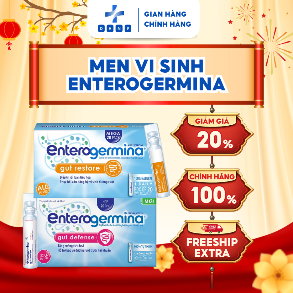 Men Vi Sinh Entero - Lợi Khuẩn Đường Ruột - Hộp 20 Ống