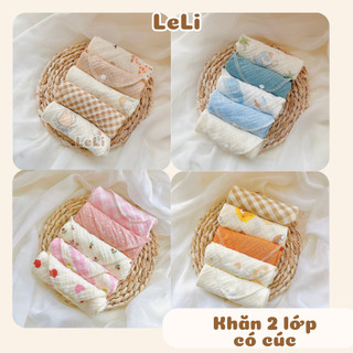 ✨ Set 5 Khăn Muslin Organic 2 lớp 2in1 Kết Hợp Khăn + Yếm Cho Bé ✨