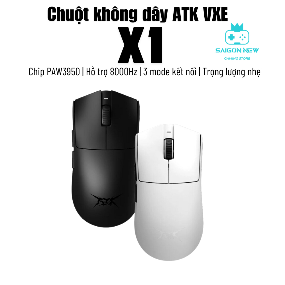 Chuột Máy Tính Không Dây ATK X1 | X1 pro | X1 SE | X1 SE - 3 Chế Độ Kết Nối - Dongle hỗ trợ 8000hz