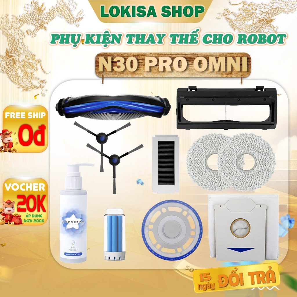 Deebot N30 Pro Omni - Phụ kiện robot hút bụi lau nhà N30 Pro Omni - Khăn lau - Túi rác - Màng lọc bụ