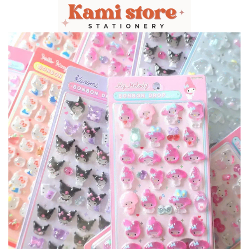 Sticker nổi 3D Bonbon Drop Sanrio Hello Kitty, My melody, Kuromi, Cinnamorol - VPP KAMI