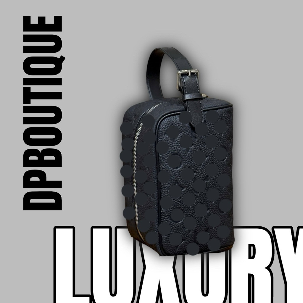 [ DPBoutique.hn 2 ] - Túi Cầm Tay Nam Đen Vân Dập Da Bê Nguyên Miếng Cao Cấp - [ Full Box ]