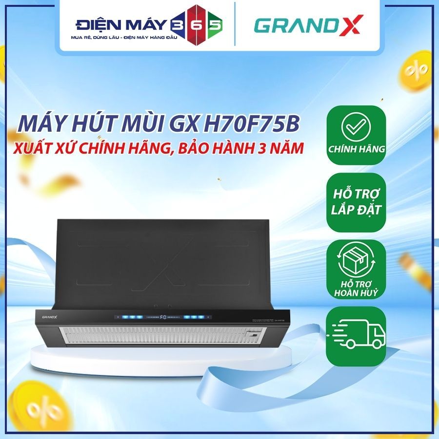 Máy Hút Mùi Âm Tủ Optima GrandX GX H70F75B  70cm – BLDC 90W – Hệ Thống Hút xả Linh Hoạt
