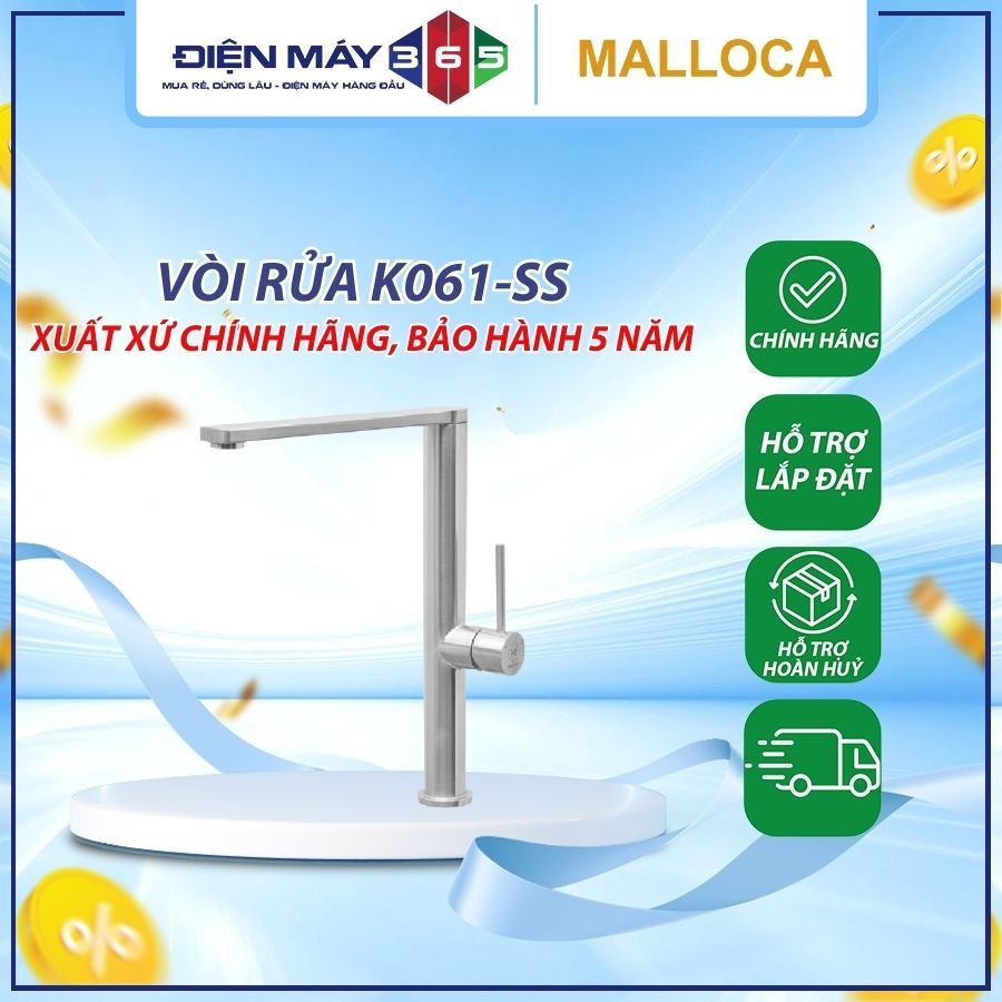 Vòi Rửa Chén Malloca K061-SS  Chất Liệu Inox 304