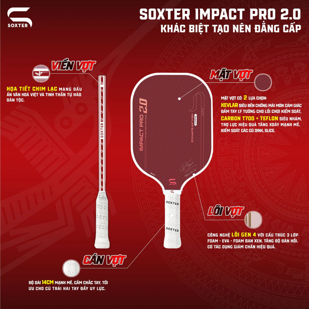 VỢT PICKLEBALL SOXTER IMPACT PRO 2.0 - CHÍNH HÃNG