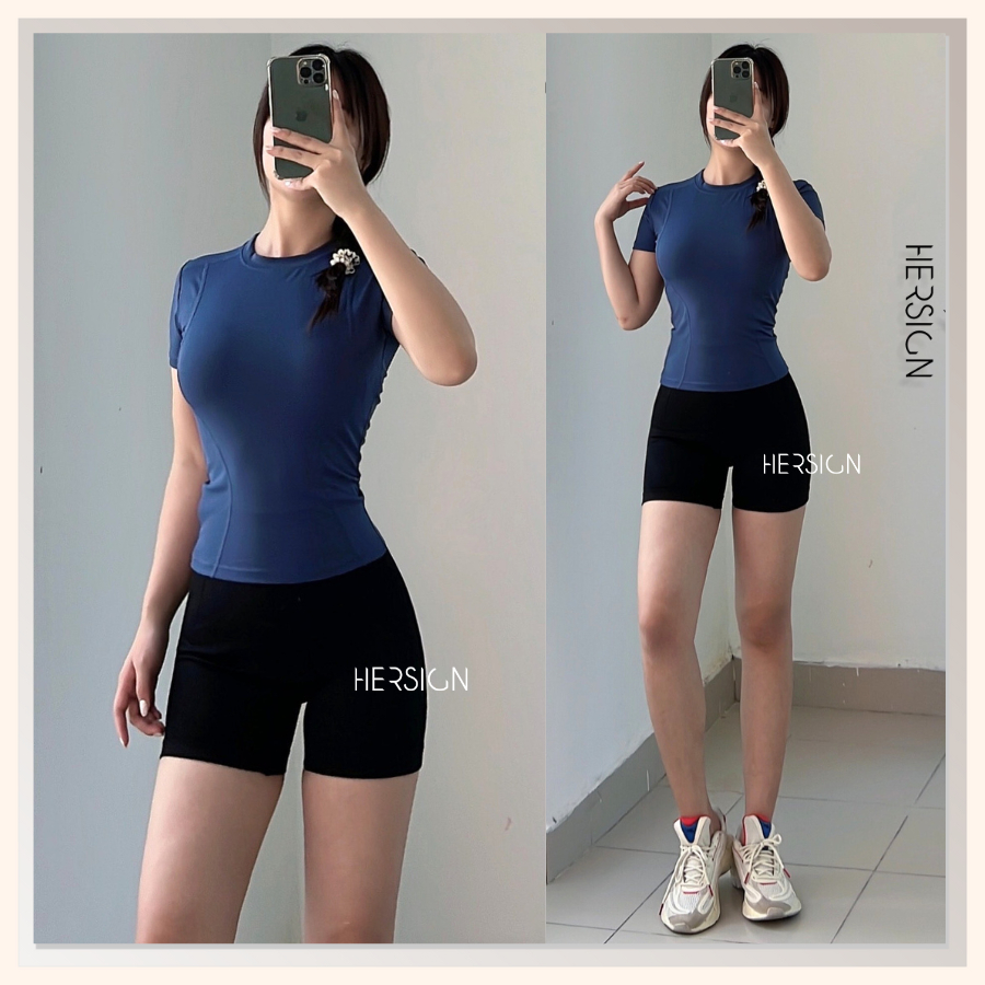 HERSIGN Set tập gym nữ Quần áo thể thao nữ chạy bộ đạp xe SMIXA20N12 HERSIGN Open Air