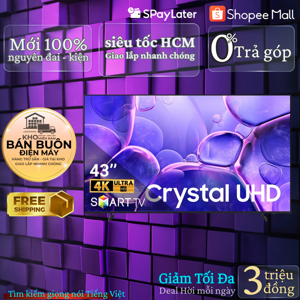 43U8500F📺 Smart Tivi Samsung – 43 inch, 4K UHD, Tizen OS, HDR10+ | 43U8500F