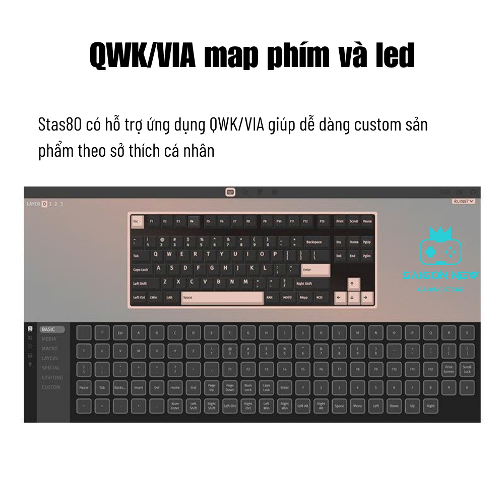 Bàn phím cơ nhôm CNC Weikav Stars80 - Hỗ trợ 3 mode kết nối - LED RGB có app tùy chỉnh - Có hotswap | BigBuy360 - bigbuy360.vn