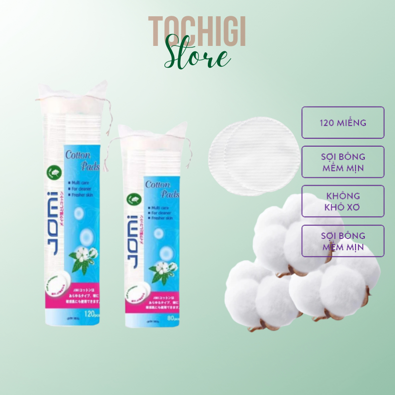Bông tẩy trang Jomi 80 miếng/ gói và 120 miếng/ gói