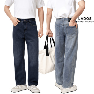 Quần Jean Casual Nam Cao Cấp Lados-14199 Form suông chuẩn, thoải mái, Wash Màu Trẻ Trung Vintage