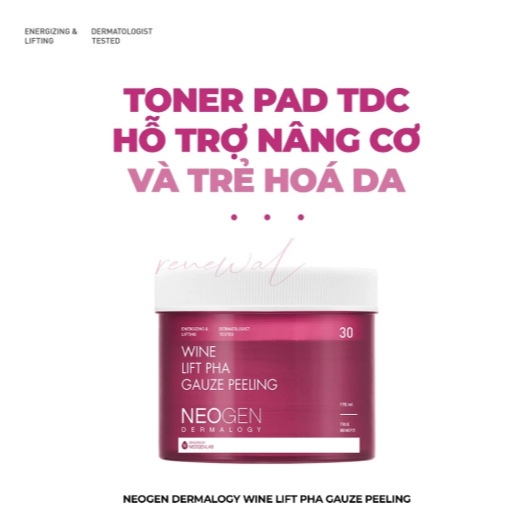 Toner Pad Chống Lão Hóa Neogen Wine Lift Pha Gauze Peeling Pad
