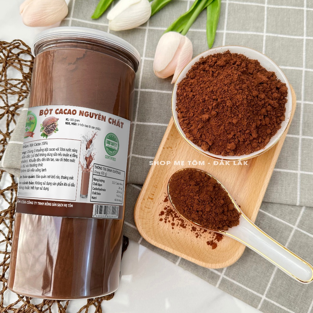 Bột Ca Cao nguyên chất ngon thơm đậm đà (bột cacao) ca cao shop mẹ Tôm (có xuất hóa đơn công ty đầy 