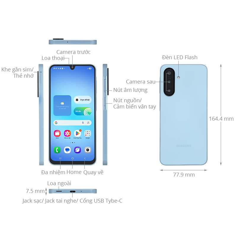 Điện thoại Samsung Galaxy A17 LTE 8GB | 128GB - Màn hình 6,7" 90Hz, 5000mAh - Hàng Chính Hãng | BigBuy360 - bigbuy360.vn
