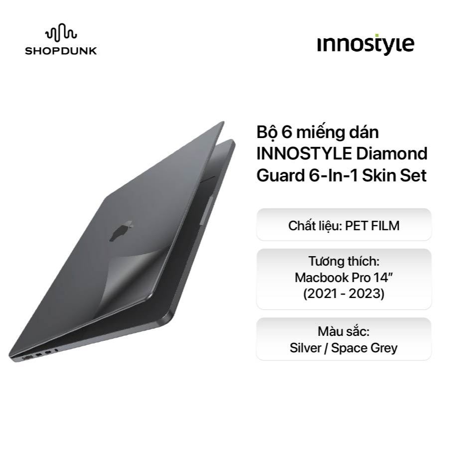 Bộ 6 miếng dán INNOSTYLE Diamond Guard 6-In-1 Skin Set CHO Macbook Pro 14″ 2021 - 2023 (M3)