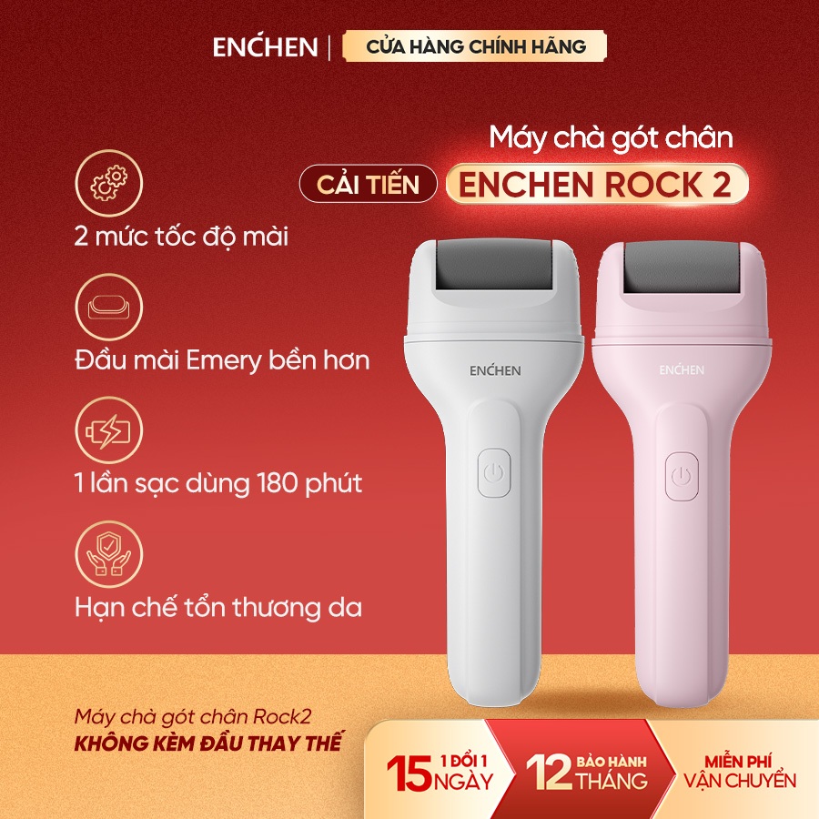 Máy Chà Gót Chân Enchen Rock 2 - 2 chế độ - mịn màng, chăm sóc gót chân (Không đầu thay thế)