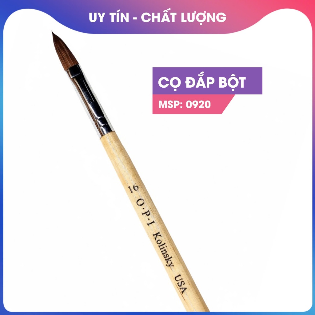 Cọ Đắp Bột Kolinsky OPI Số 16 Cao Cấp 0920, Đầu Cọ Mềm Mịn, Gom Bột Chuẩn