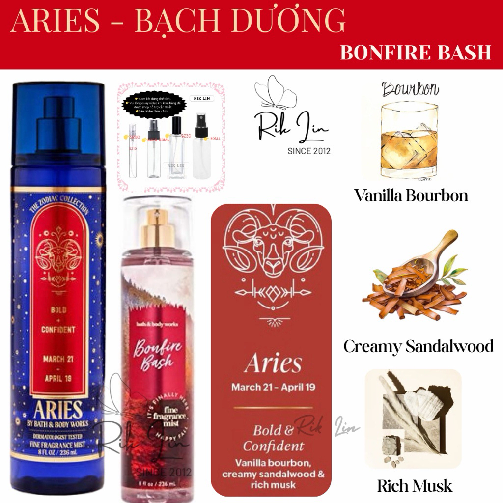 ARIES BONFIRE BASH _ Xịt Thơm Body Mist Toàn Thân USA
