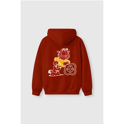 [BST Tết] Áo Nỉ Mũ BOO Overfit Unisex In Họa Tiết Garfield Chất Lượng Cao Cấp, Dày Dặn Mặc Đi Chơi, Đi Làm
