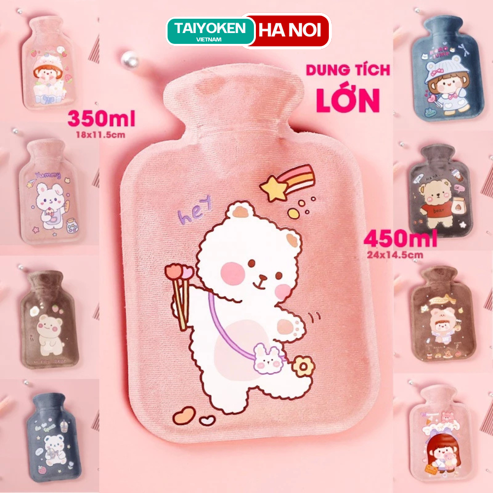 Túi chườm nóng bụng kinh Giảm đau Hạ sốt Hổ trợ phục hồi vết thương - giữ nhiệt ấm lông mịn Hoạt hình dễ thương