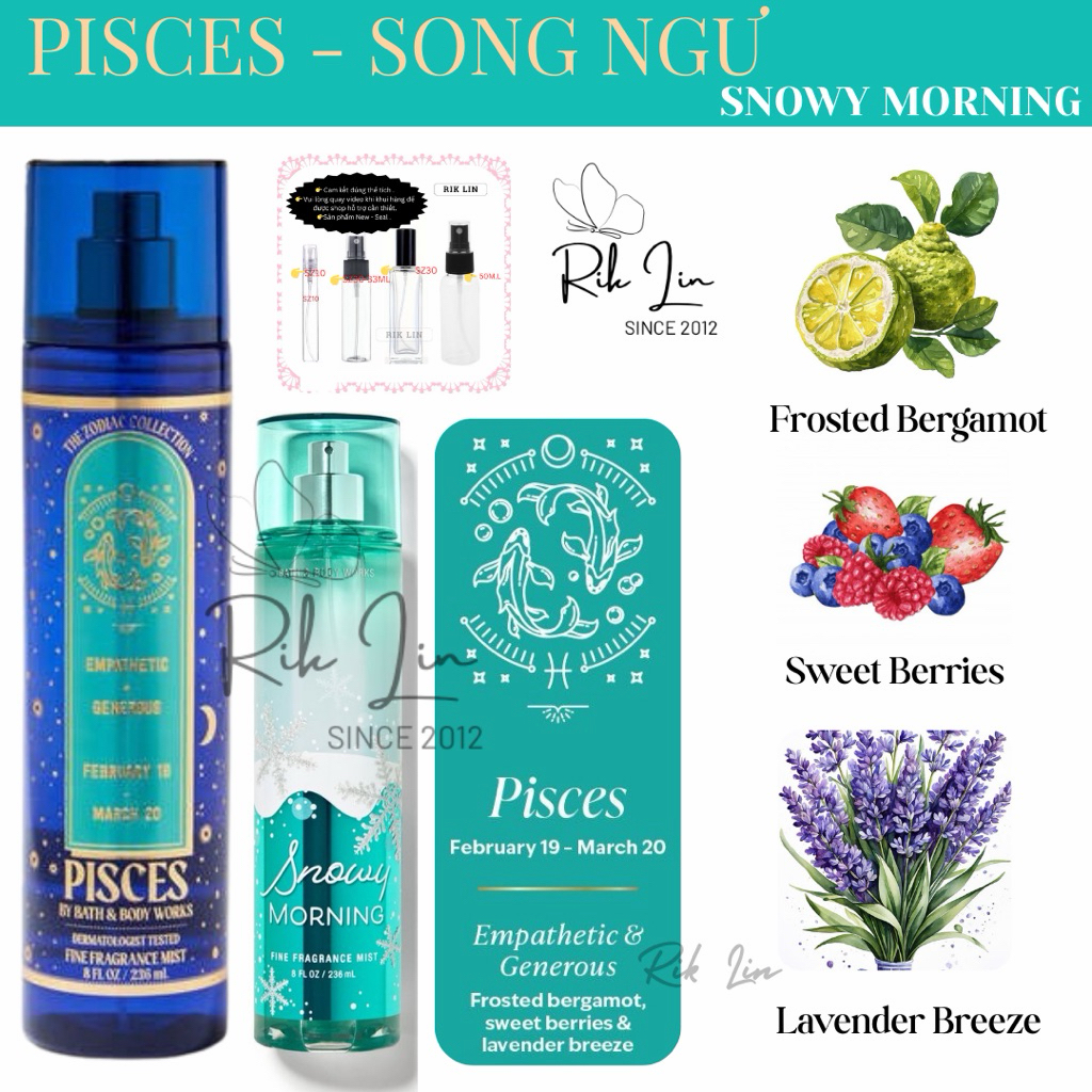 PISCES SNOWY MORNING | PASTEL SKIES - Xịt Thơm Body Mist Toàn Thân